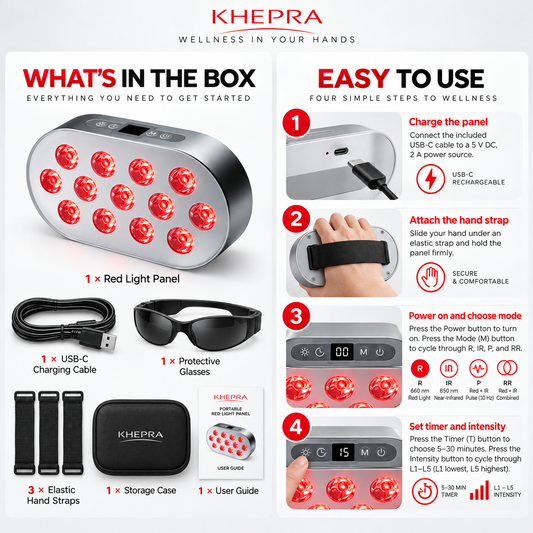 KHEPRA A13 Portable Handheld Red Light Panel